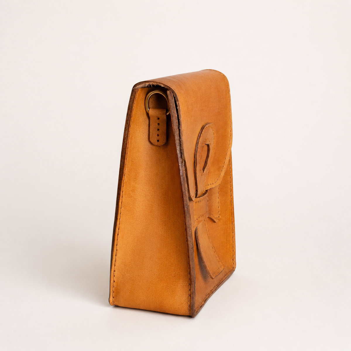 Ankh Natural Leather Crossbody Bag