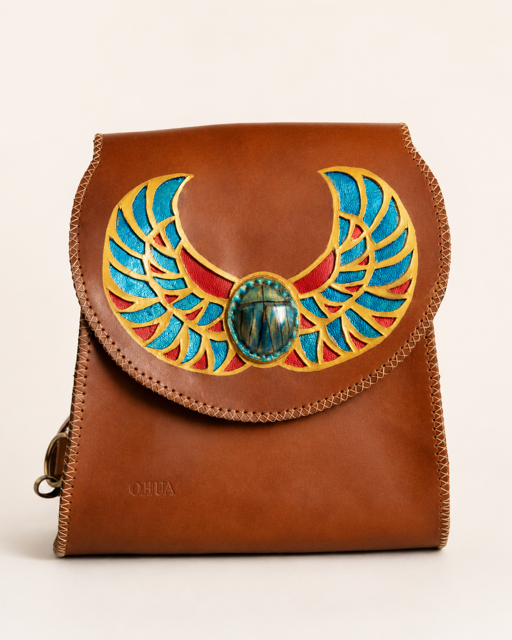 Scarab Natural Leather Backpack